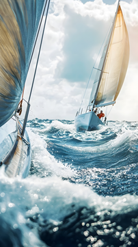 Bateau sur une mer agitée